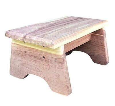 VUNDAHBOAH AMISH GOODS CEDAR WOOD ONE STEP CURVED STOOL