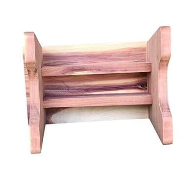 VUNDAHBOAH AMISH GOODS CEDAR WOOD ONE STEP CURVED STOOL VUNDAHBOAH AMISH GOODS CEDAR WOOD ONE STEP CURVED STOOL